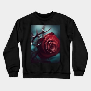 Ensnared Beauty: A Thorny Embrace in Roses Crewneck Sweatshirt